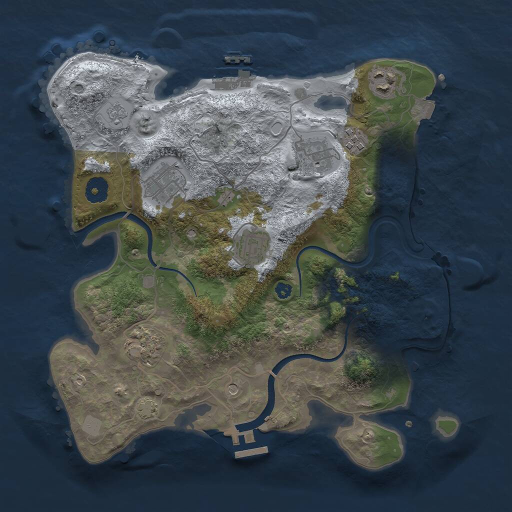 Rust Map: Procedural Map, Size: 3100, Seed: 988919, 12 Monuments