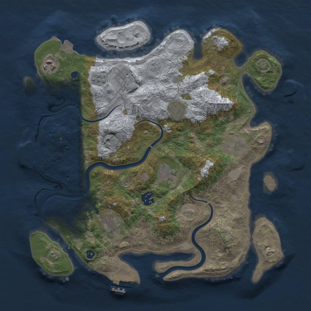 Rust Map: Procedural Map, Size: 3500, Seed: 226497458, 14 Monuments