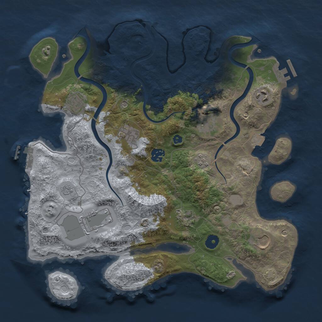 Rust Map: Procedural Map, Size: 3500, Seed: 1655997312, 15 Monuments