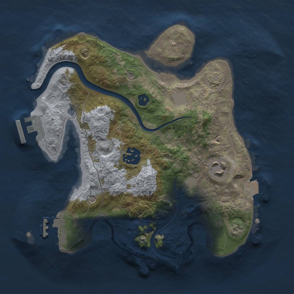 Rust Map: Procedural Map, Size: 2500, Seed: 68223, 7 Monuments