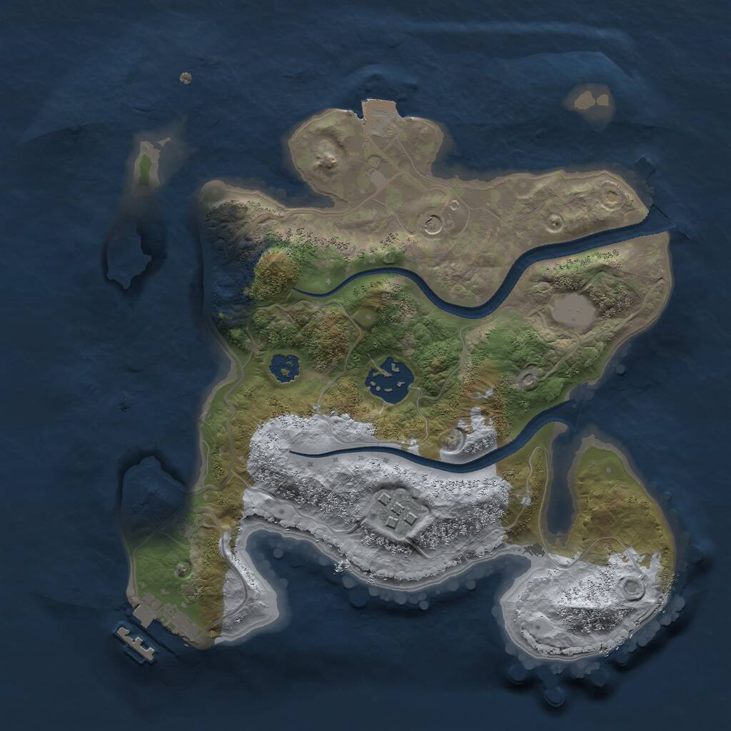Rust Map: Procedural Map, Size: 2500, Seed: 1987654, 5 Monuments