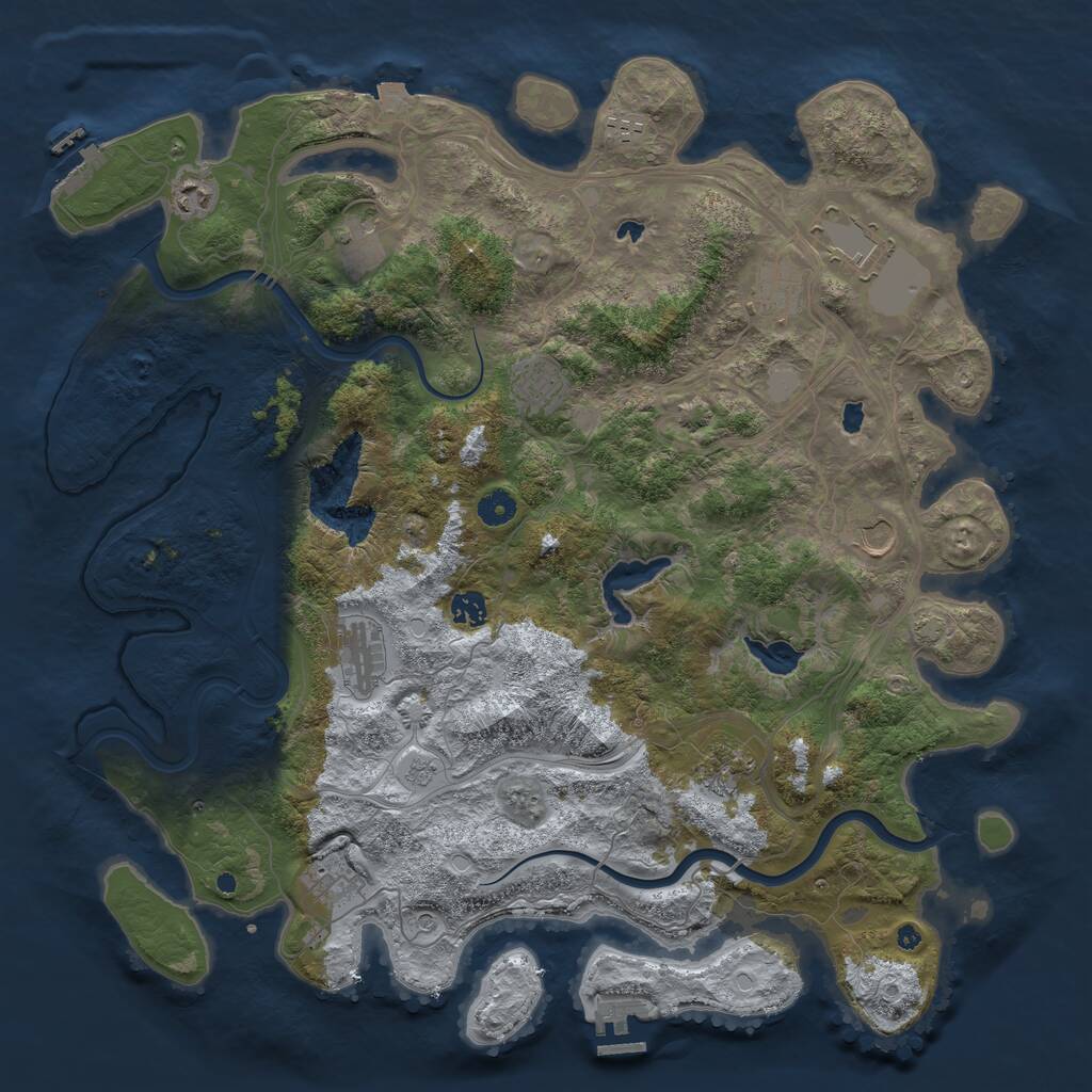 Rust Map: Procedural Map, Size: 4500, Seed: 879954, 17 Monuments