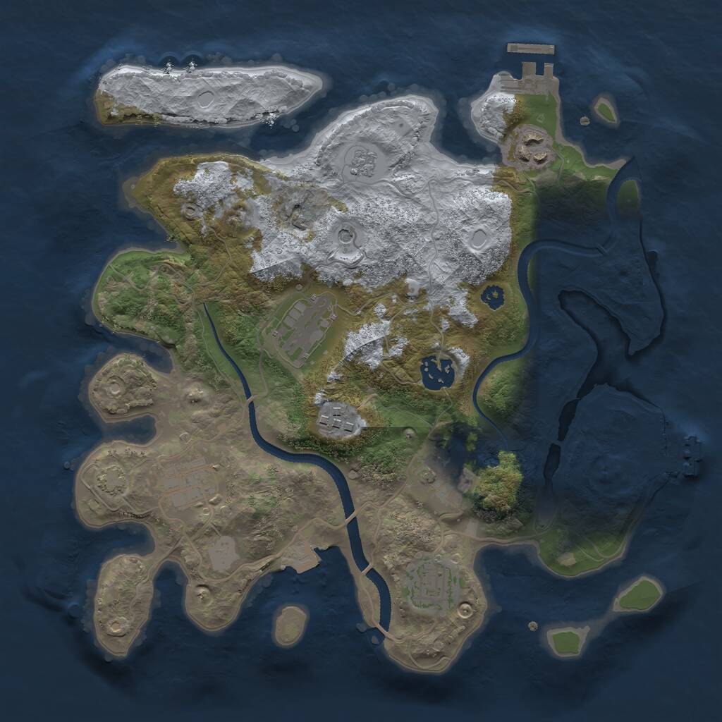 Rust Map: Procedural Map, Size: 3100, Seed: 591303, 13 Monuments