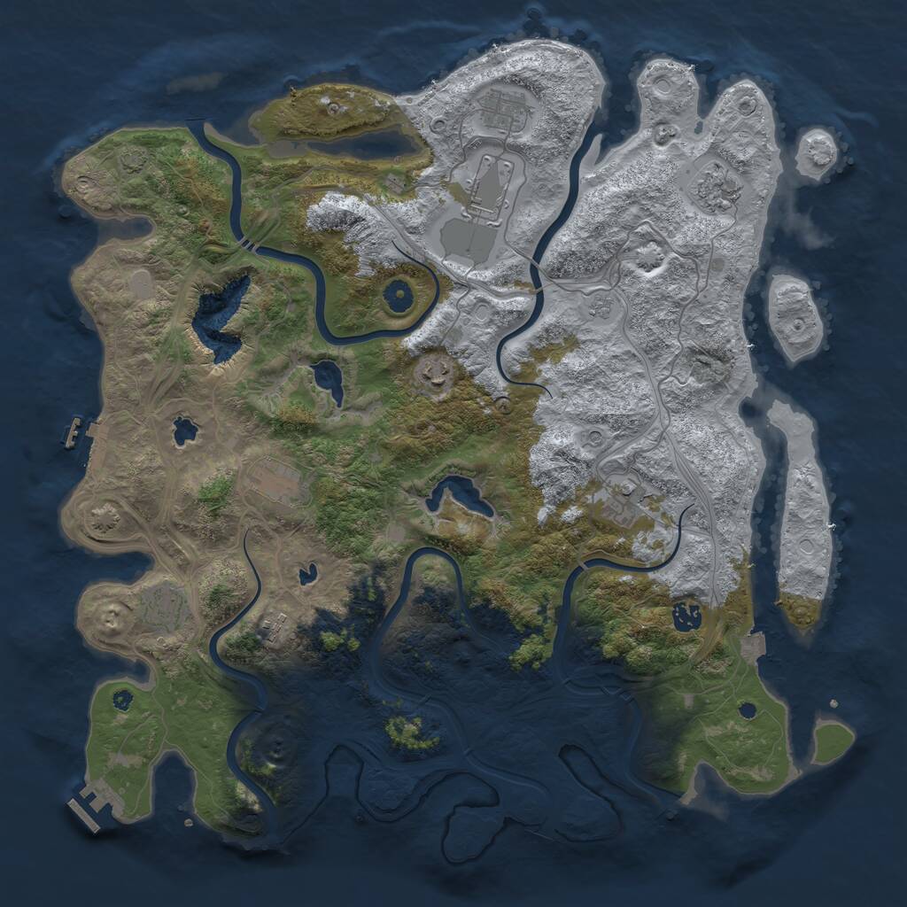 Rust Map: Procedural Map, Size: 4500, Seed: 313858, 15 Monuments