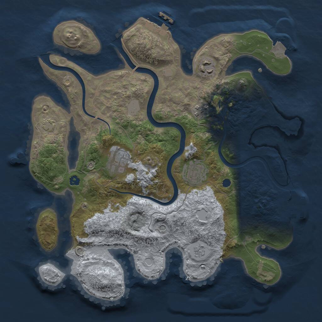Rust Map: Procedural Map, Size: 3100, Seed: 457045, 10 Monuments