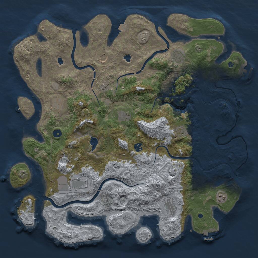 Rust Map: Procedural Map, Size: 4500, Seed: 681056, 17 Monuments