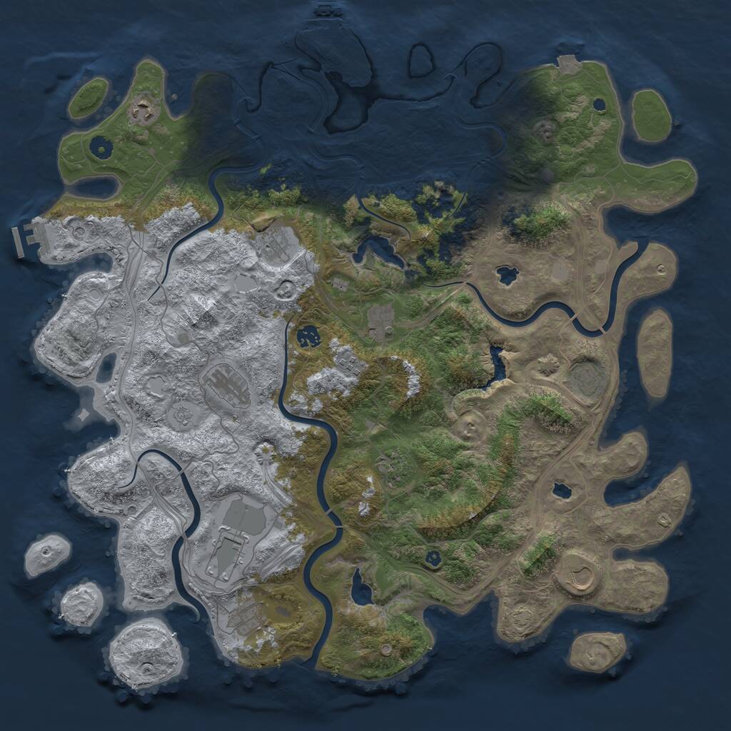 Rust Map: Procedural Map, Size: 4750, Seed: 871667, 17 Monuments