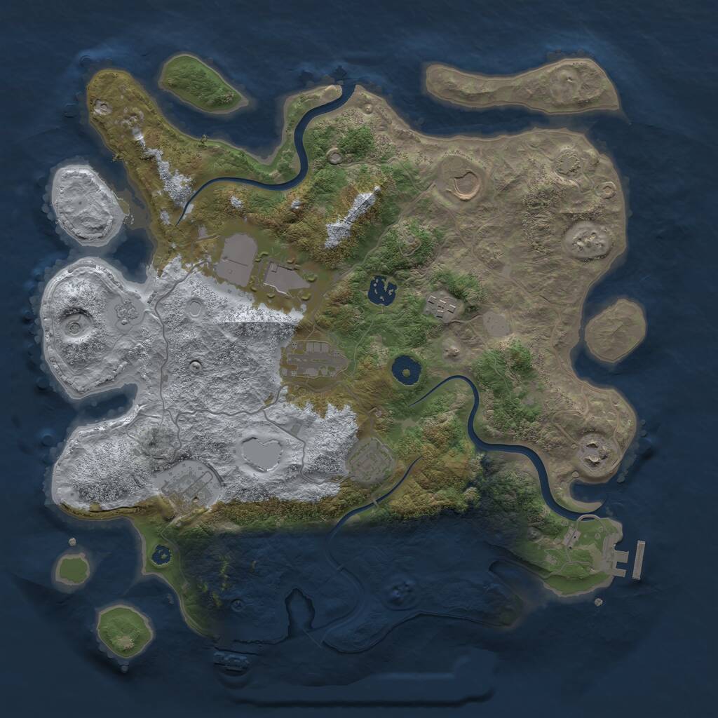 Rust Map: Procedural Map, Size: 3750, Seed: 638574, 14 Monuments