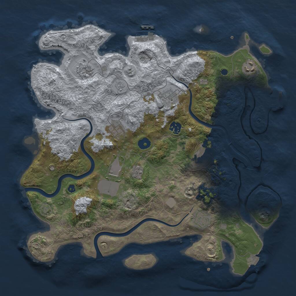 Rust Map: Procedural Map, Size: 3750, Seed: 938065, 15 Monuments