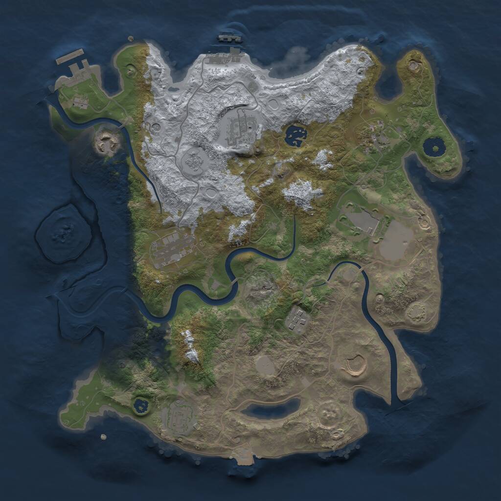 Rust Map: Procedural Map, Size: 3500, Seed: 116056, 15 Monuments