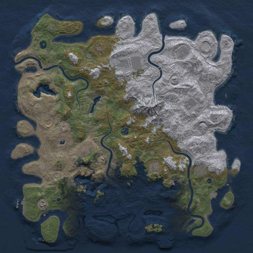 Rust Map: Procedural Map, Size: 5000, Seed: 571118, 17 Monuments