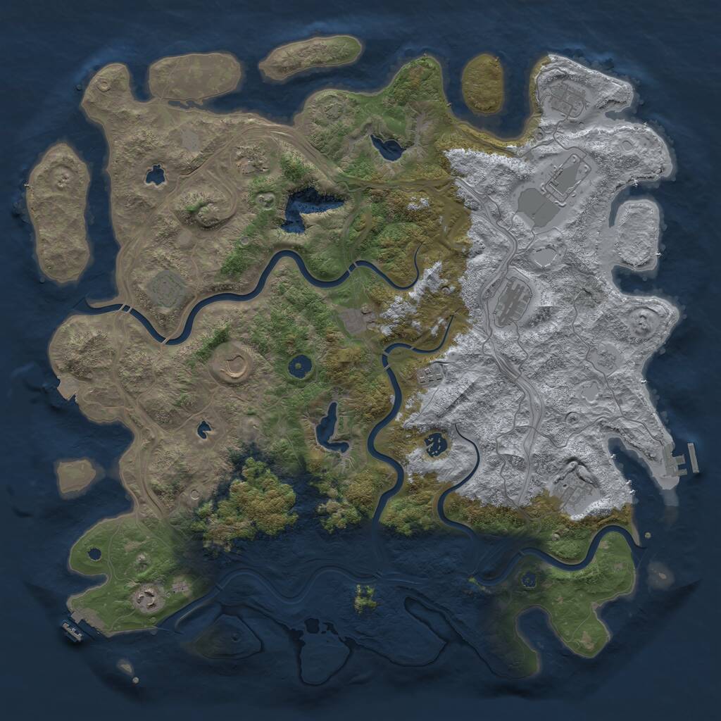 Rust Map: Procedural Map, Size: 4800, Seed: 1977697429, 17 Monuments