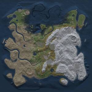 Thumbnail Rust Map: Procedural Map, Size: 4000, Seed: 1084976643, 16 Monuments