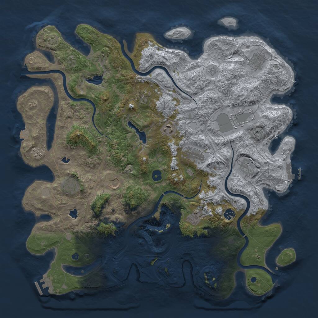 Rust Map: Procedural Map, Size: 4500, Seed: 1432535079, 17 Monuments