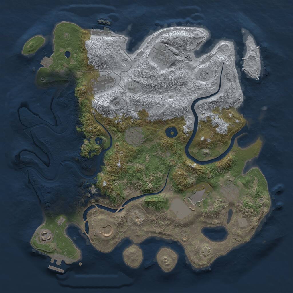 Rust Map: Procedural Map, Size: 3750, Seed: 241011, 14 Monuments