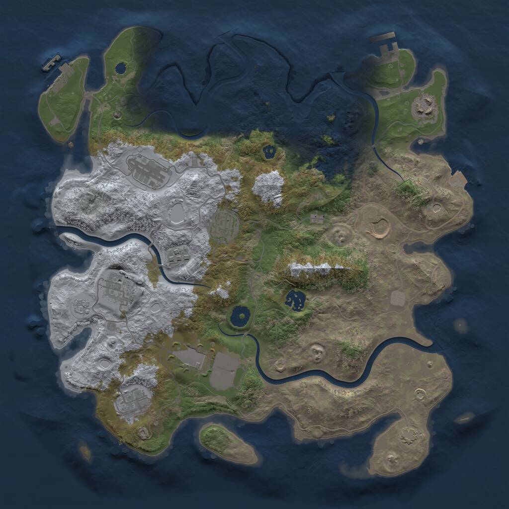 Rust Map: Procedural Map, Size: 3750, Seed: 999798, 15 Monuments
