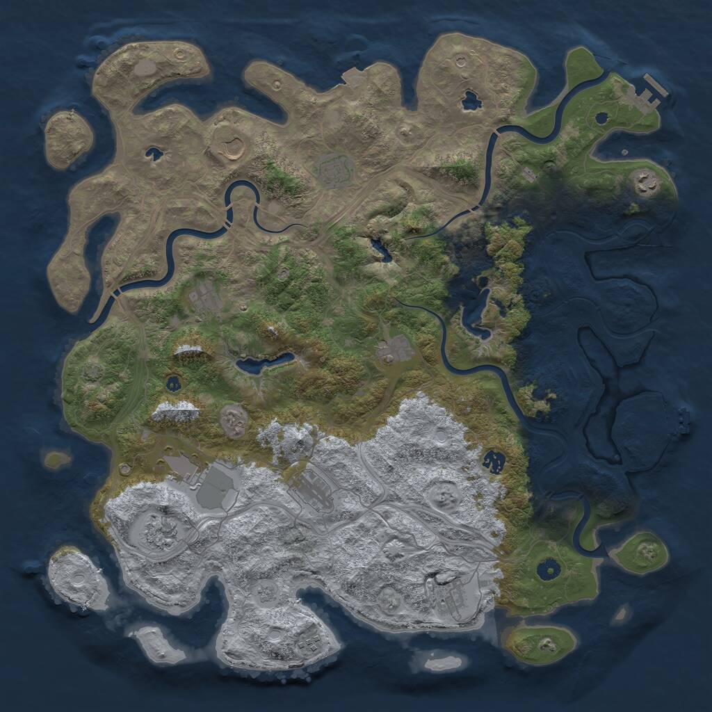 Rust Map: Procedural Map, Size: 4750, Seed: 459093, 17 Monuments