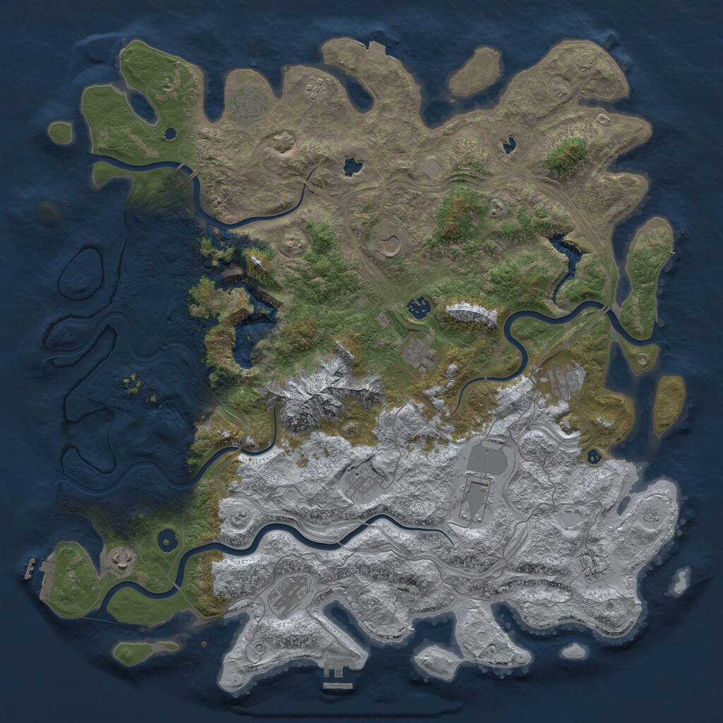 Rust Map: Procedural Map, Size: 5000, Seed: 1581817387, 17 Monuments