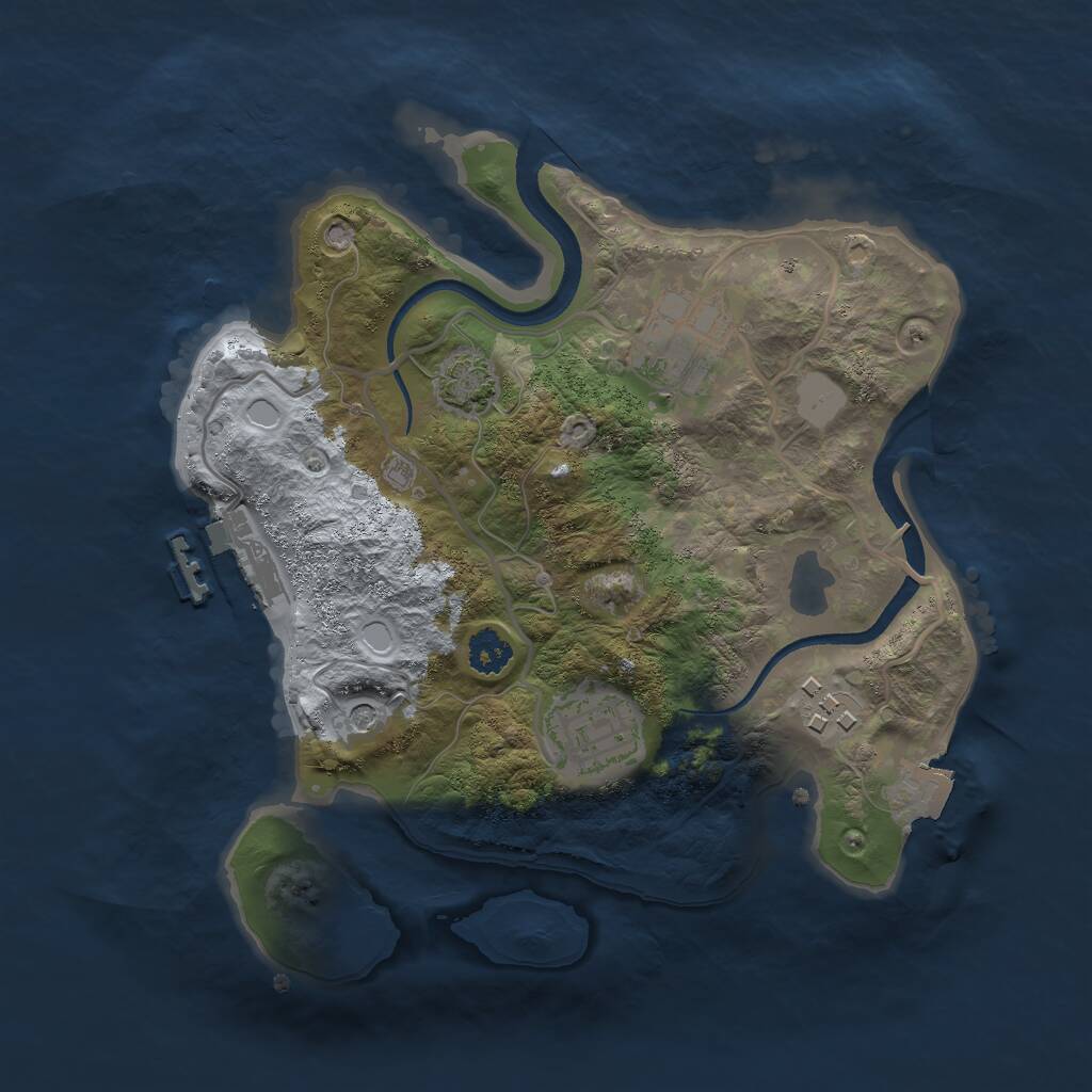 Rust Map: Procedural Map, Size: 2500, Seed: 60022910, 7 Monuments