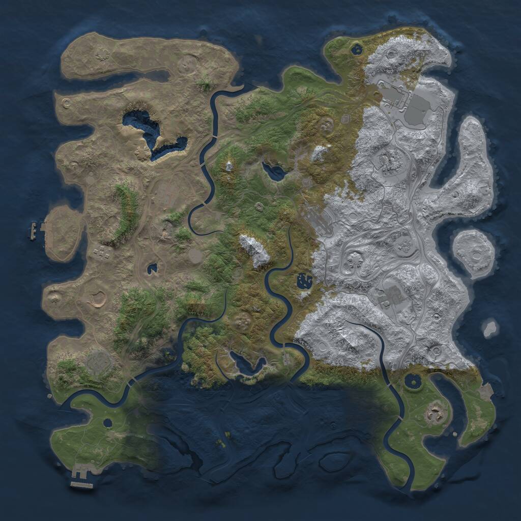 Rust Map: Procedural Map, Size: 4750, Seed: 140116, 16 Monuments