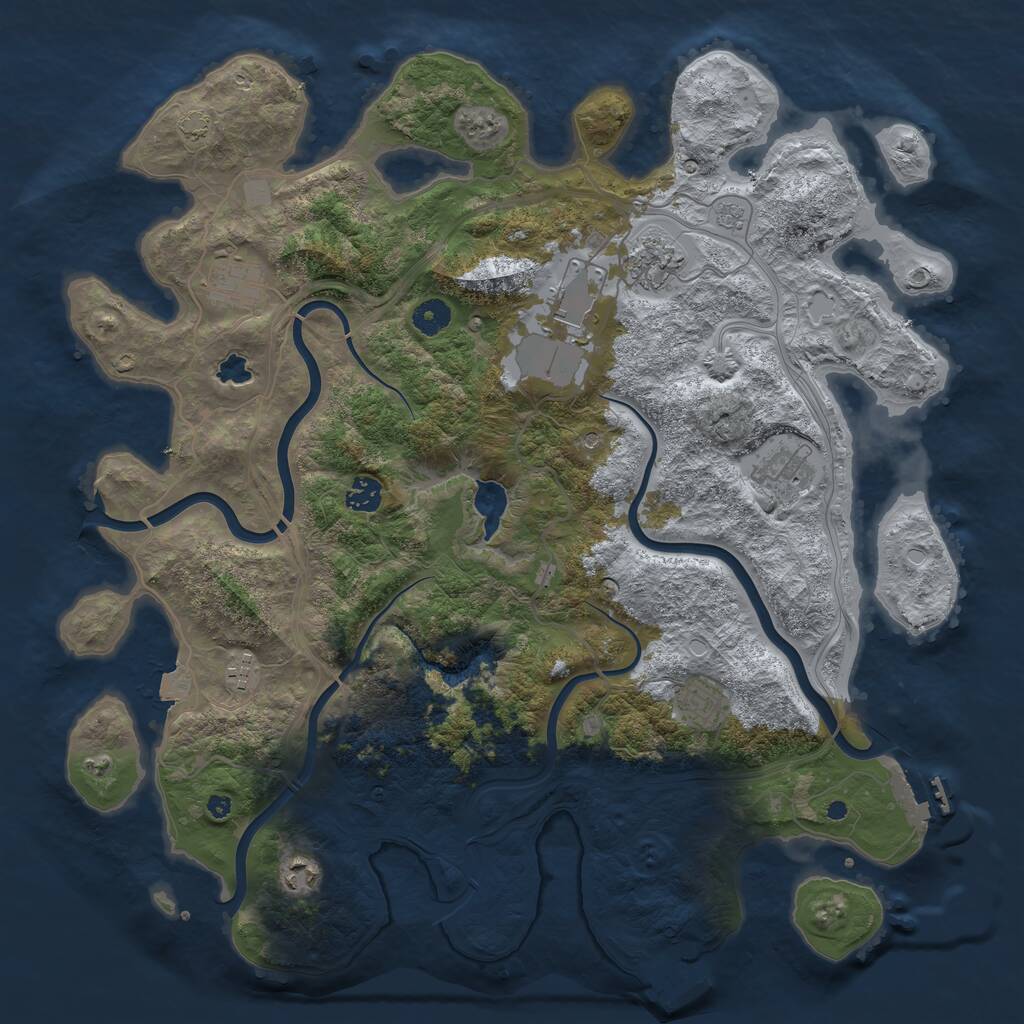 Rust Map: Procedural Map, Size: 4250, Seed: 509405471, 14 Monuments