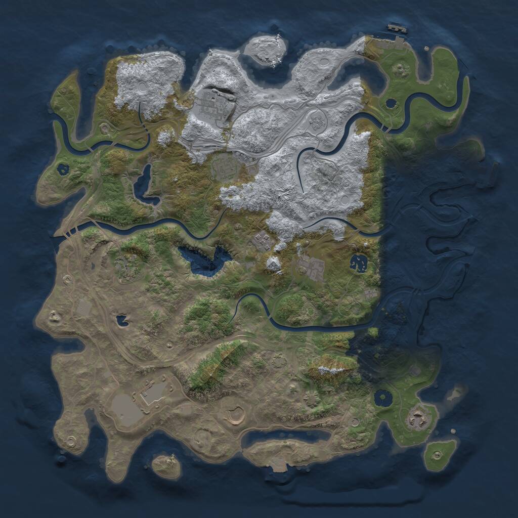 Rust Map: Procedural Map, Size: 4250, Seed: 525906, 15 Monuments