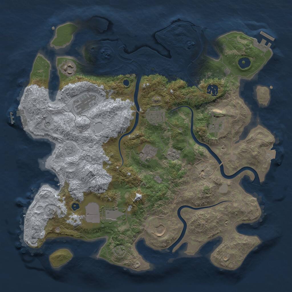 Rust Map: Procedural Map, Size: 3750, Seed: 796386, 15 Monuments