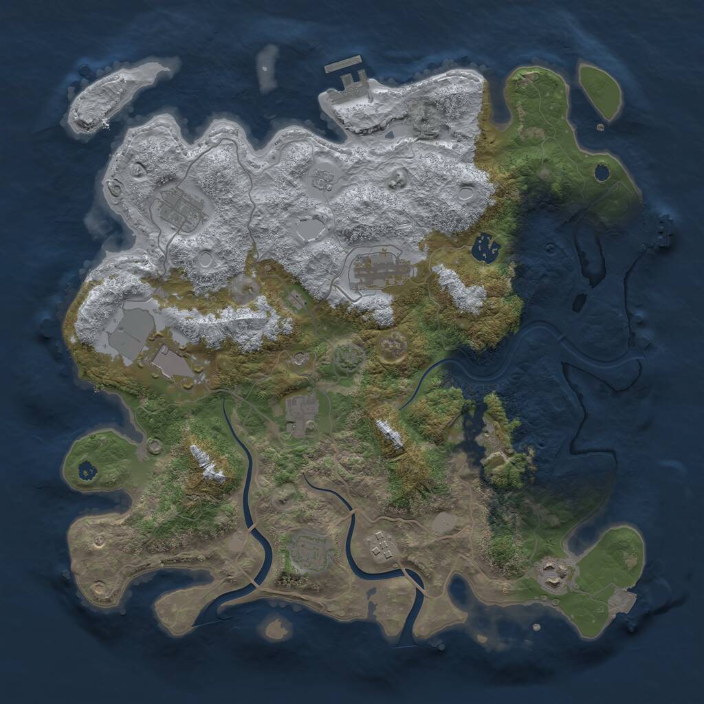 Rust Map: Procedural Map, Size: 3750, Seed: 311798, 15 Monuments