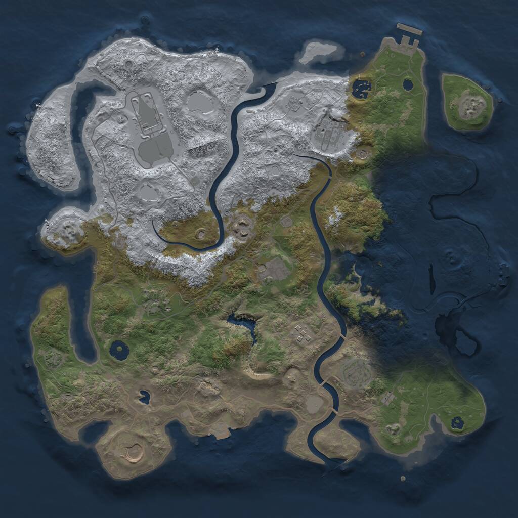 Rust Map: Procedural Map, Size: 4000, Seed: 333630995, 15 Monuments