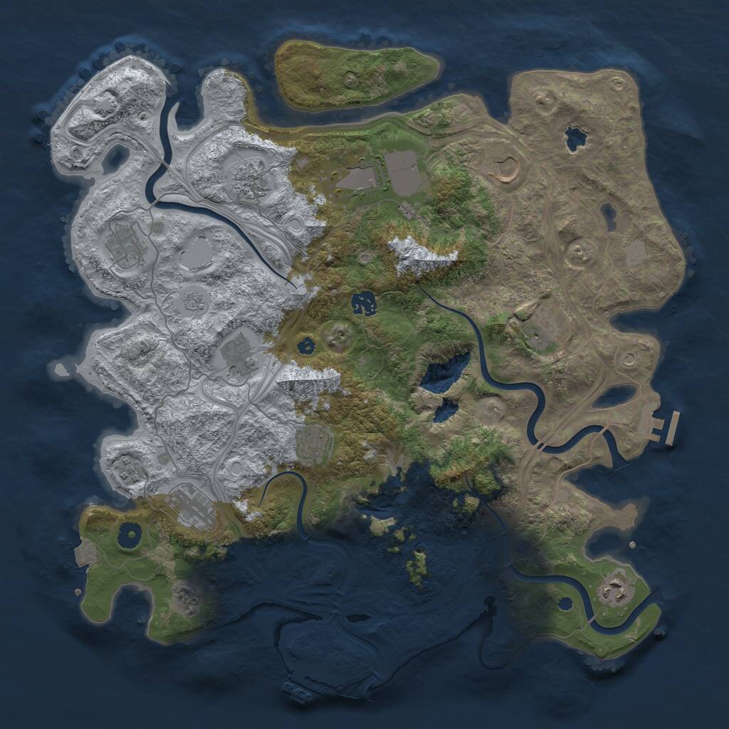 Rust Map: Procedural Map, Size: 4250, Seed: 56432168, 17 Monuments