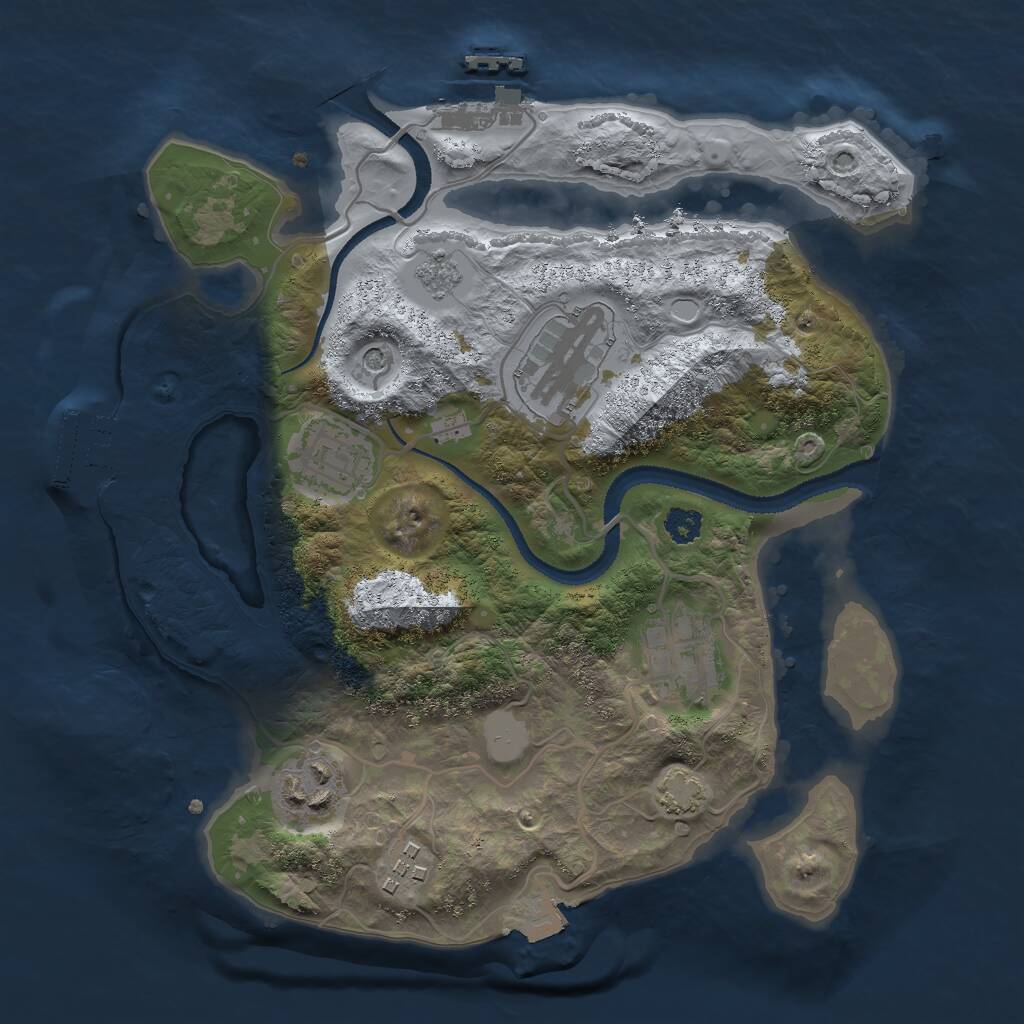Rust Map: Procedural Map, Size: 2750, Seed: 164931343, 11 Monuments
