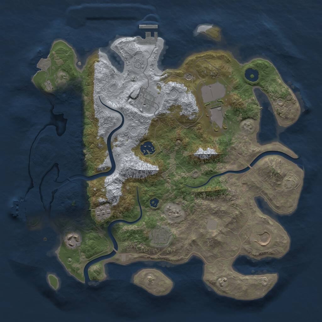 Rust Map: Procedural Map, Size: 3500, Seed: 12933, 13 Monuments