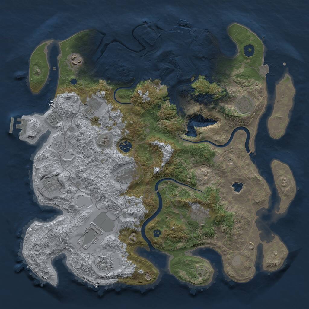 Rust Map: Procedural Map, Size: 4000, Seed: 1359058417, 16 Monuments