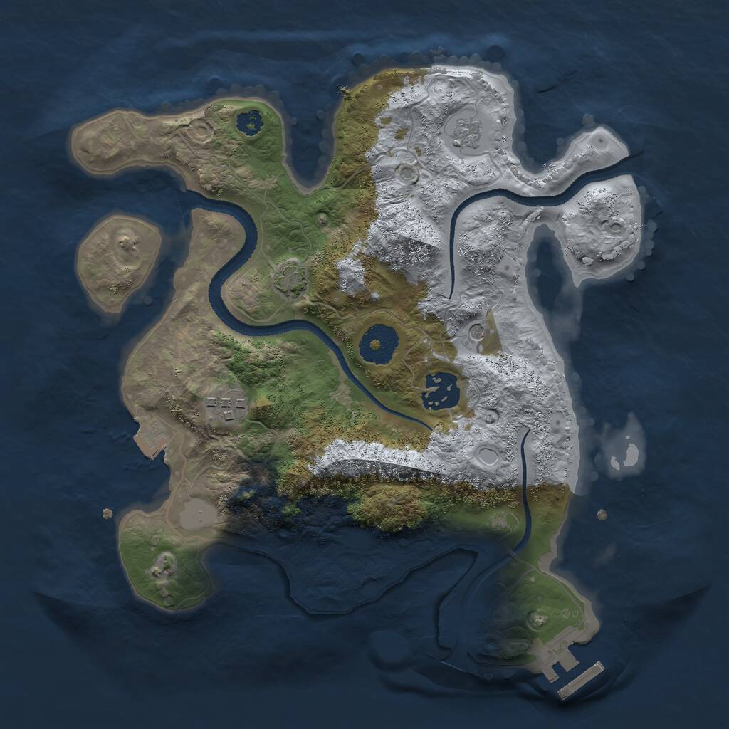 Rust Map: Procedural Map, Size: 2800, Seed: 1958739109, 7 Monuments