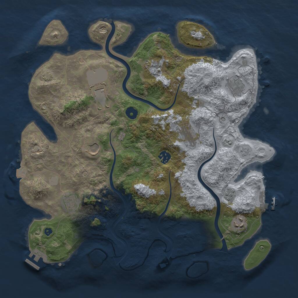 Rust Map: Procedural Map, Size: 3750, Seed: 637226, 15 Monuments