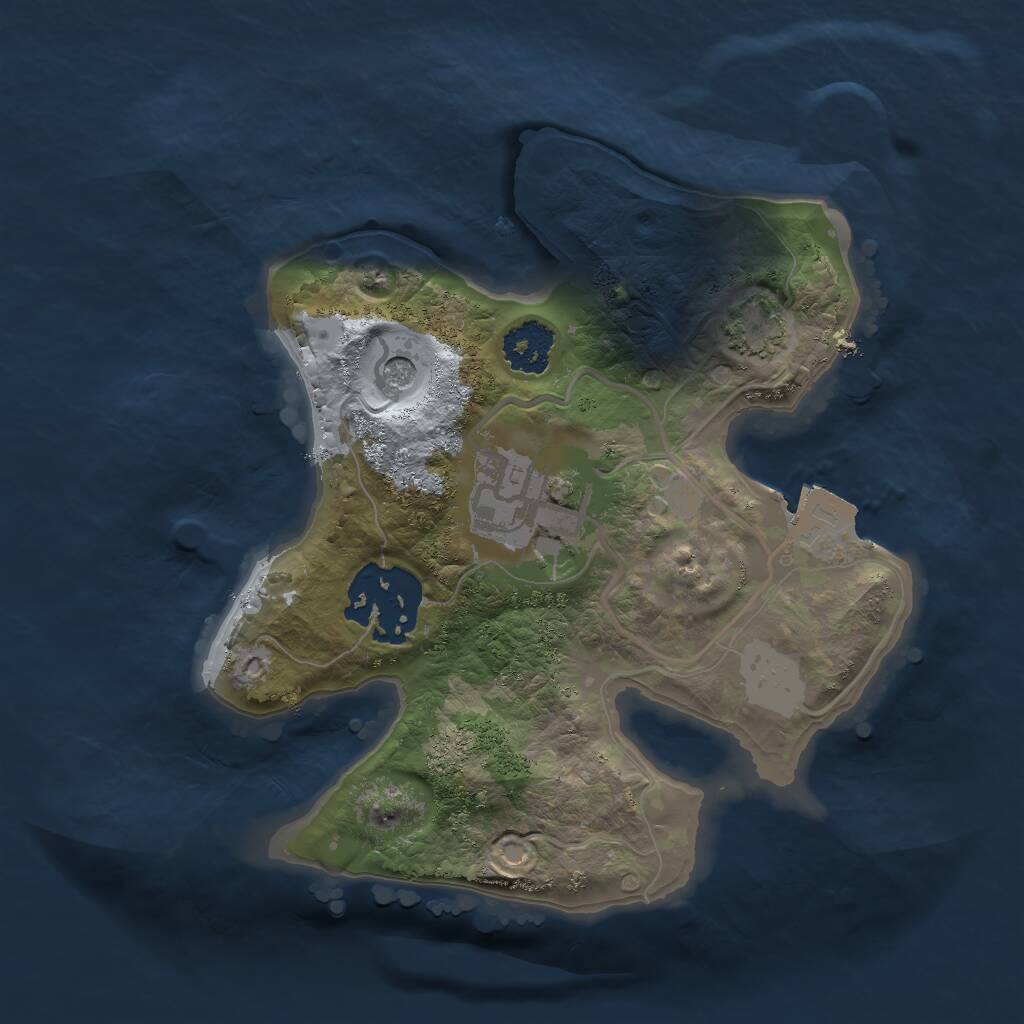 Rust Map: Procedural Map, Size: 2000, Seed: 1555016781, 5 Monuments