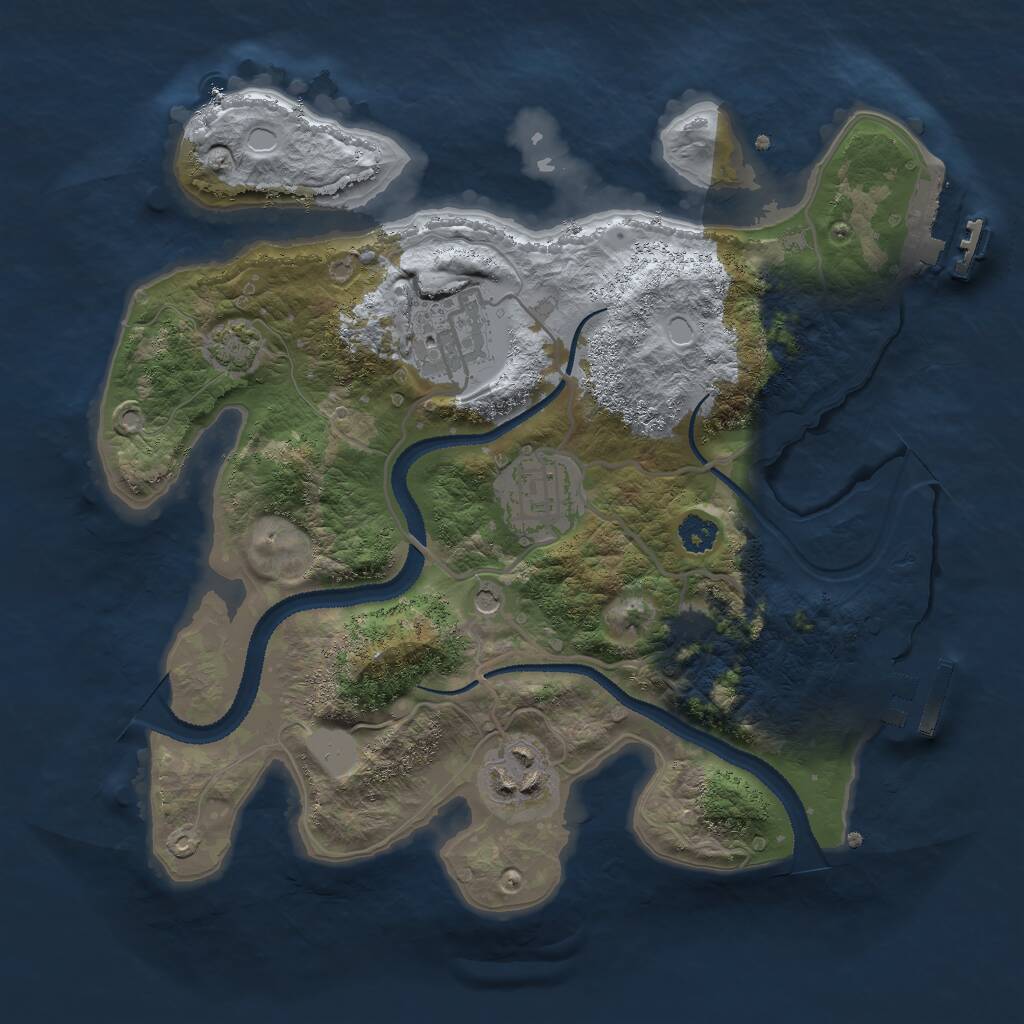Rust Map: Procedural Map, Size: 2700, Seed: 1788436924, 8 Monuments
