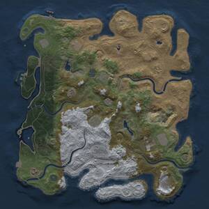 Thumbnail Rust Map: Procedural Map, Size: 4500, Seed: 360101, 19 Monuments