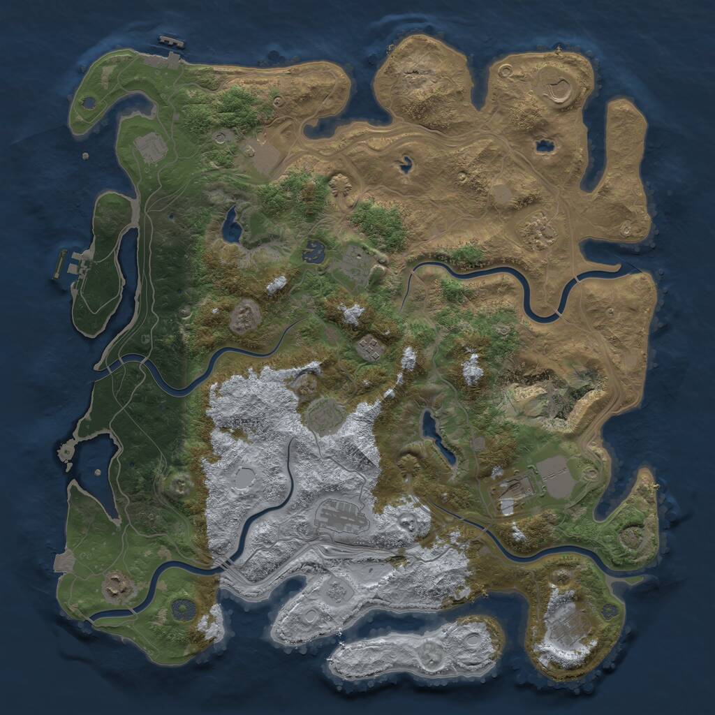 Rust Map: Procedural Map, Size: 4500, Seed: 360101, 19 Monuments