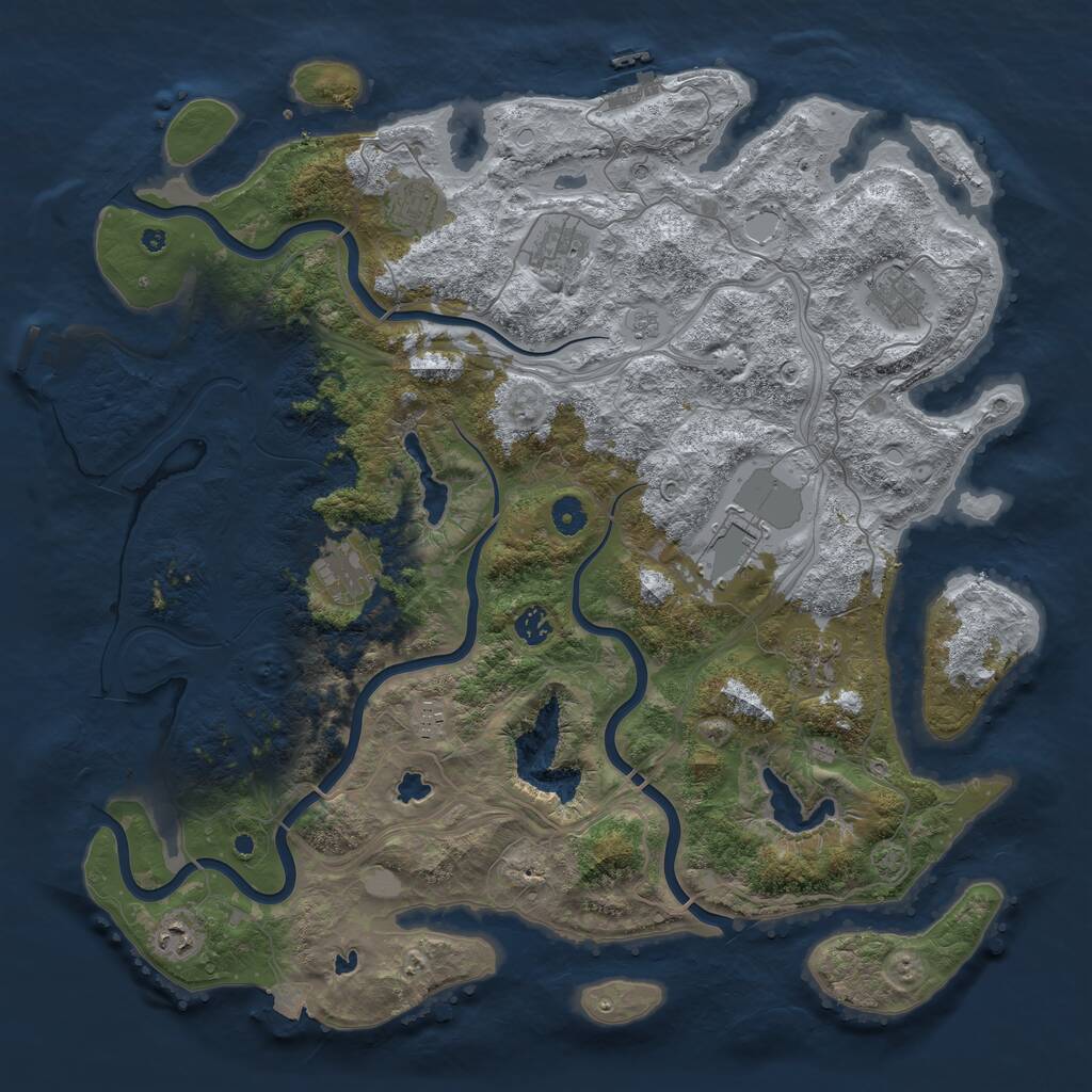 Rust Map: Procedural Map, Size: 4500, Seed: 148906, 15 Monuments