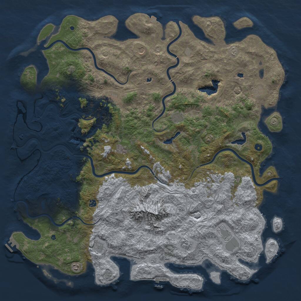Rust Map: Procedural Map, Size: 6000, Seed: 37264626, 17 Monuments