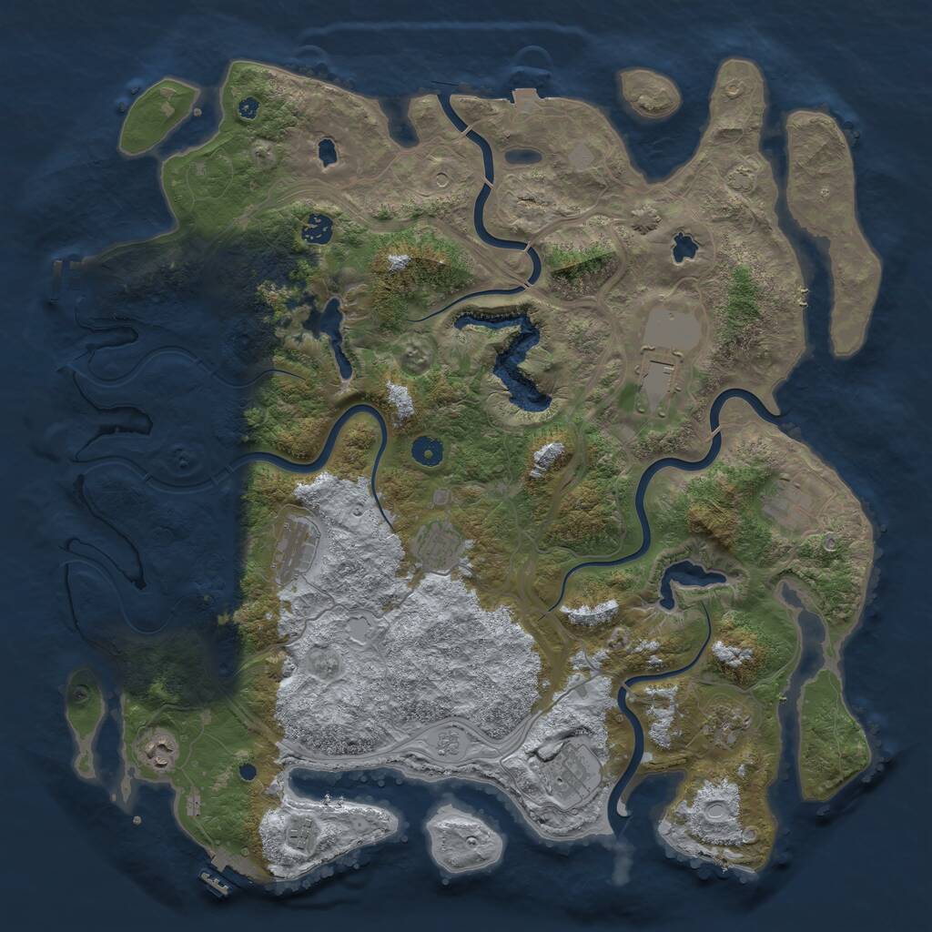 Rust Map: Procedural Map, Size: 4500, Seed: 361991, 15 Monuments
