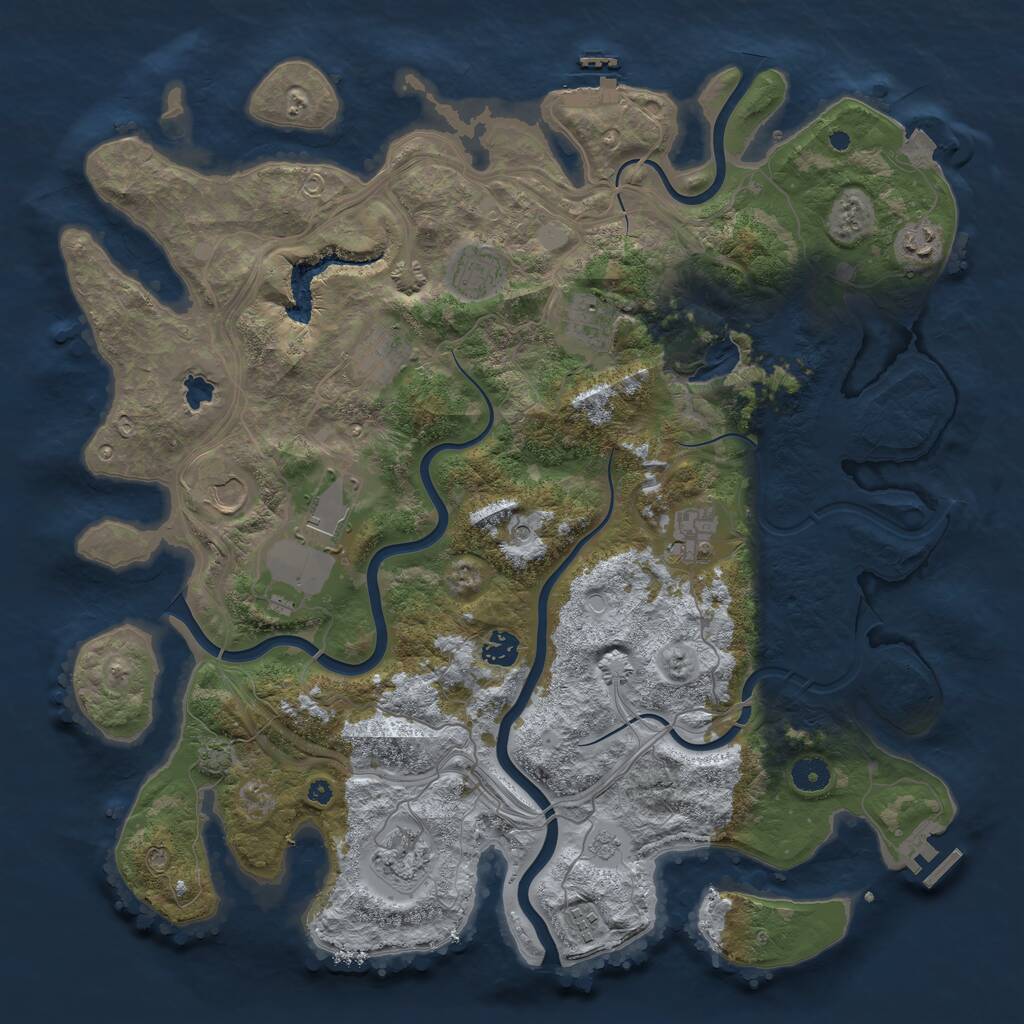 Rust Map: Procedural Map, Size: 4250, Seed: 1037455163, 16 Monuments
