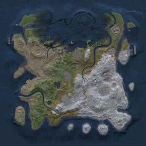 Thumbnail Rust Map: Procedural Map, Size: 3500, Seed: 228271262, 14 Monuments
