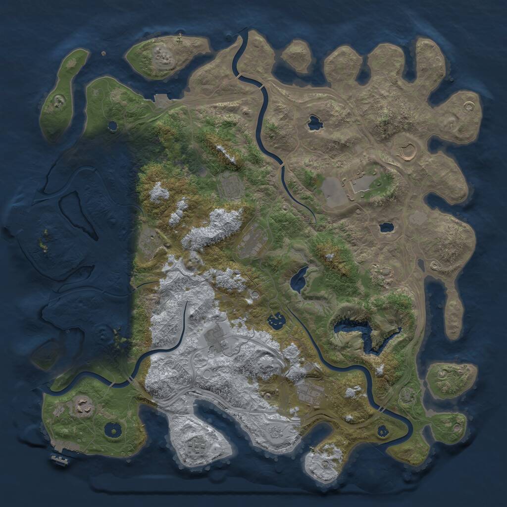 Rust Map: Procedural Map, Size: 4500, Seed: 1666129418, 17 Monuments