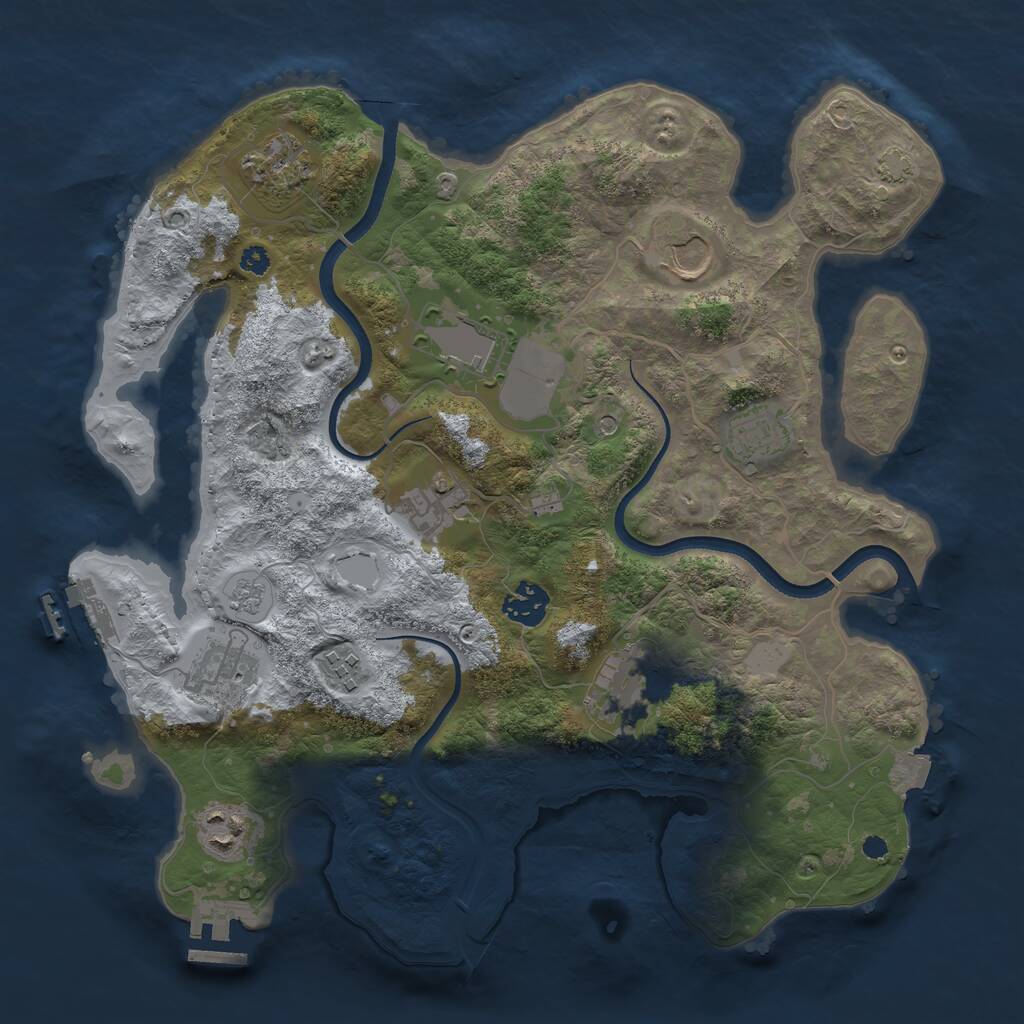 Rust Map: Procedural Map, Size: 3500, Seed: 10082026, 16 Monuments