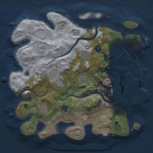 Thumbnail Rust Map: Procedural Map, Size: 3500, Seed: 487642168, 16 Monuments