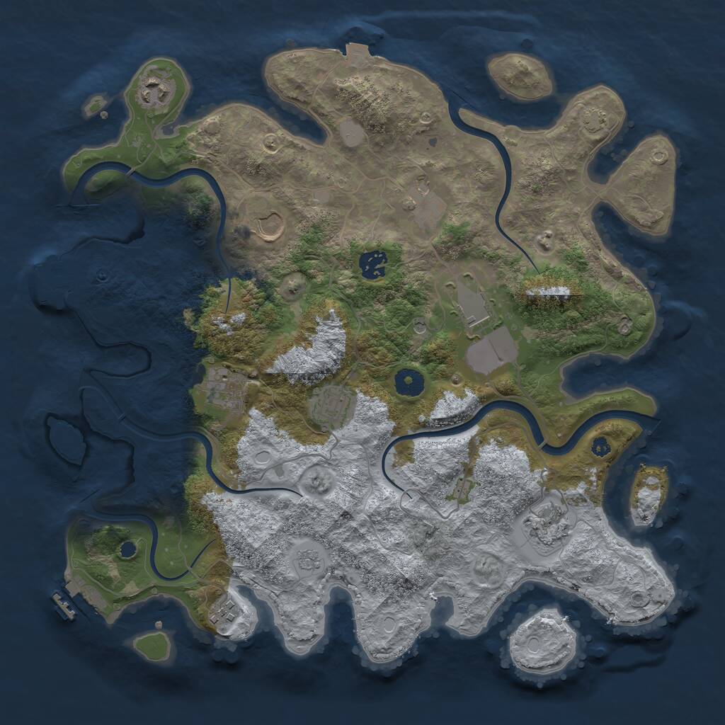 Rust Map: Procedural Map, Size: 3750, Seed: 751957, 15 Monuments