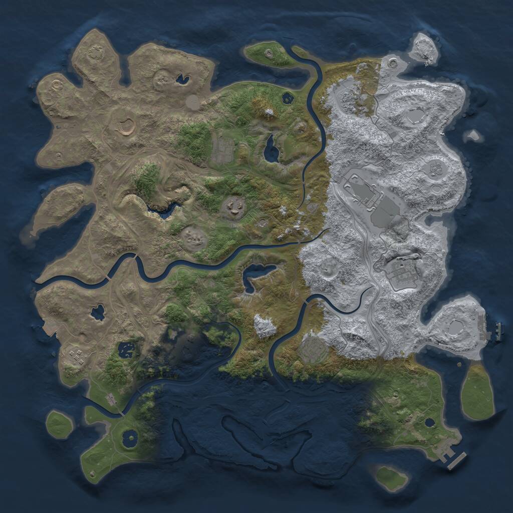 Rust Map: Procedural Map, Size: 4500, Seed: 111310620, 16 Monuments