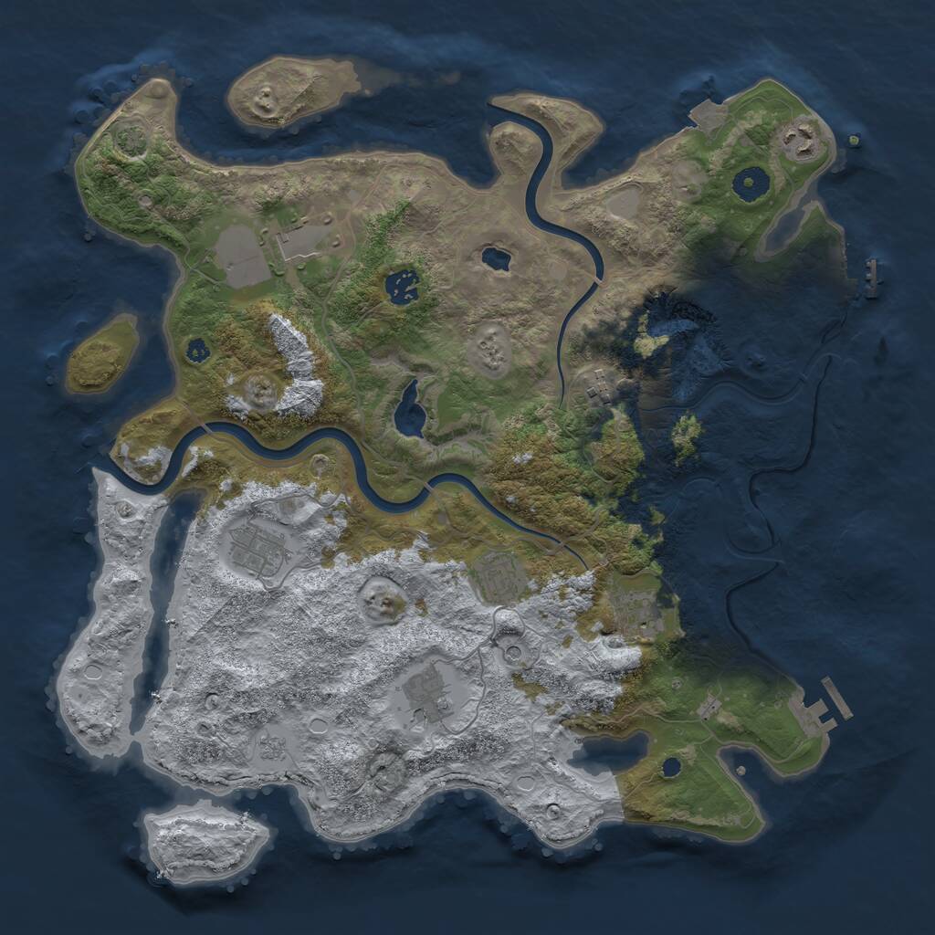 Rust Map: Procedural Map, Size: 4000, Seed: 419598530, 14 Monuments